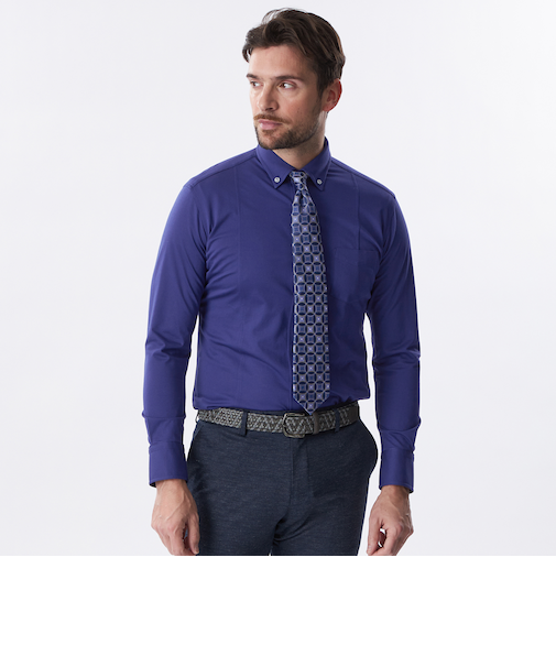 ブライトポリエステルロングスリーブシャツ