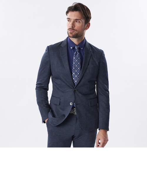 美品　3ピース　エポカウォモ　バスケット織　46 48 ネイビー　スーツ セットアップ対応】リネンミックスジャケット｜エポカ ウォモの通販