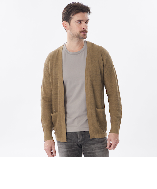 着流しリネンカーディガン