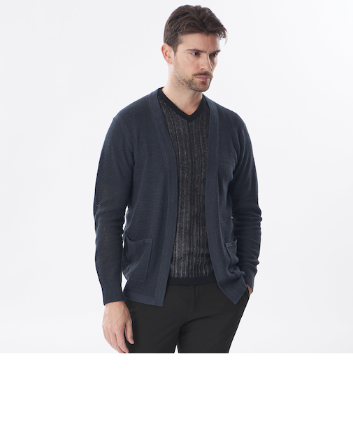 着流しリネンカーディガン