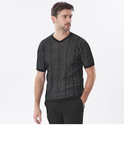 ストライプニットT