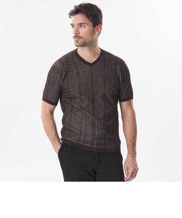 ストライプニットT