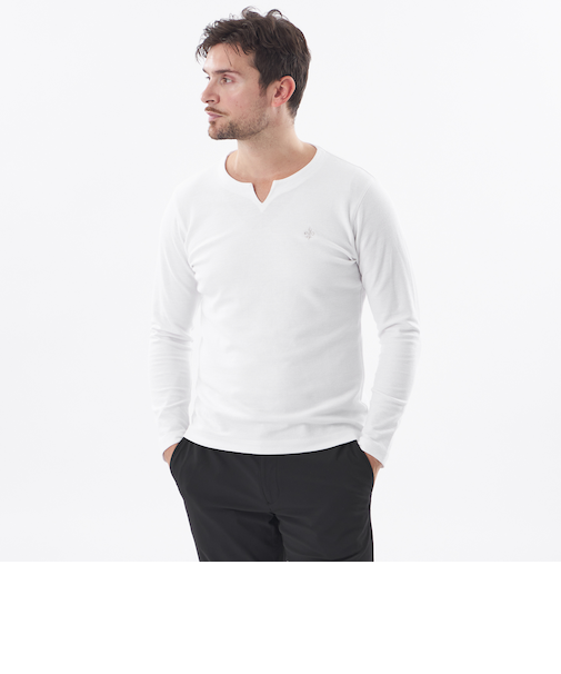 ダブルフェイスキーネックロンT