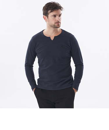 ダブルフェイスキーネックロンT