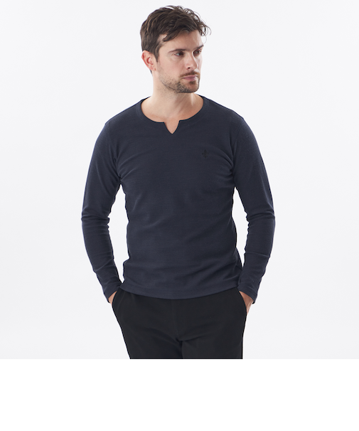 ダブルフェイスキーネックロンT