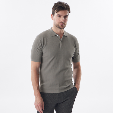 アセテートニットポロ