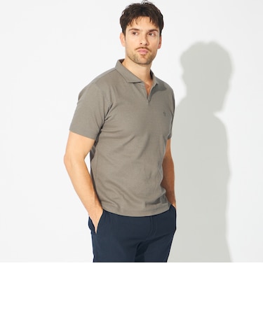 ダブルジャカードスキッパーポロシャツ