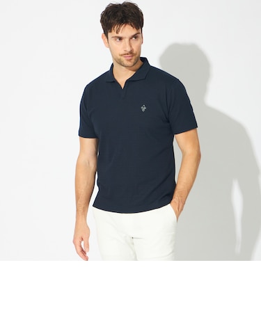 ダブルジャカードスキッパーポロシャツ