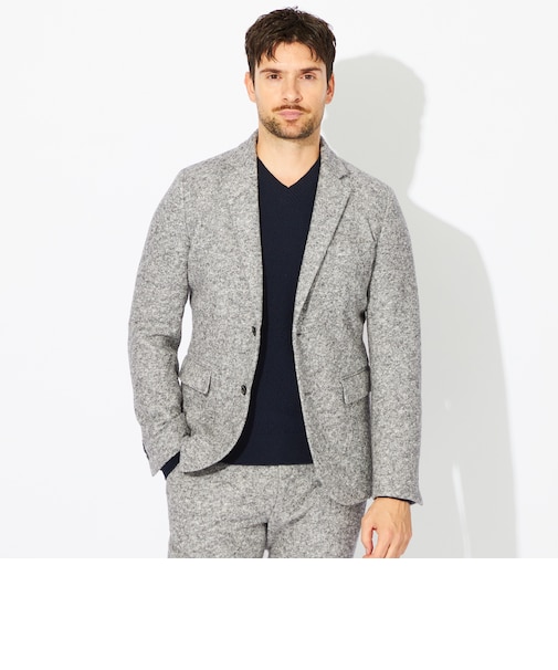 【PRIMA COLLECTION】【セットアップ対応】スライバーニットコットンウールジャケット