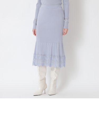 リバーレースコンビ　ニットタイトスカート