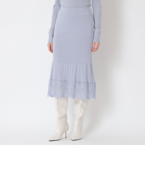 リバーレースコンビ　ニットタイトスカート