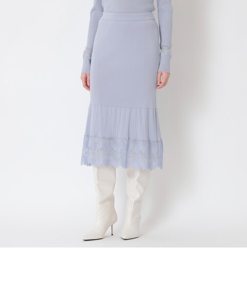 リバーレースコンビ　ニットタイトスカート