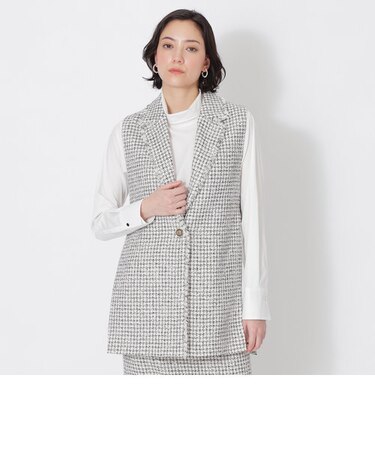 【EPOCA STORIA】チェックツイード テーラードジレ《WEB＆EPOCA THE SHOP店舗限定》