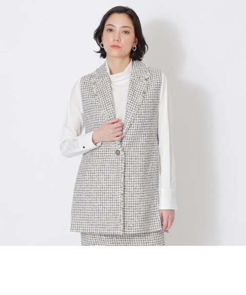 【EPOCA STORIA】チェックツイード テーラードジレ《WEB＆EPOCA THE SHOP店舗限定》