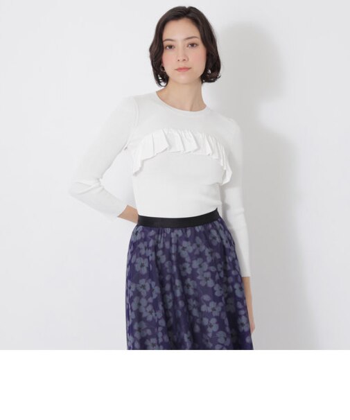 【EPOCA STORIA】タフタコンビ ギャザーニット《WEB&EPOCA THE SHOP店舗限定》