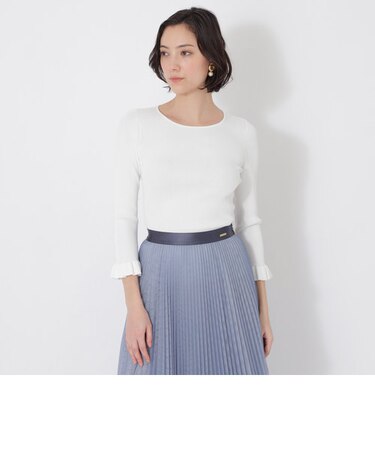 【EPOCA STORIA】フリルコンビ ニットプルオーバー《WEB&EPOCA THE SHOP店舗限定》