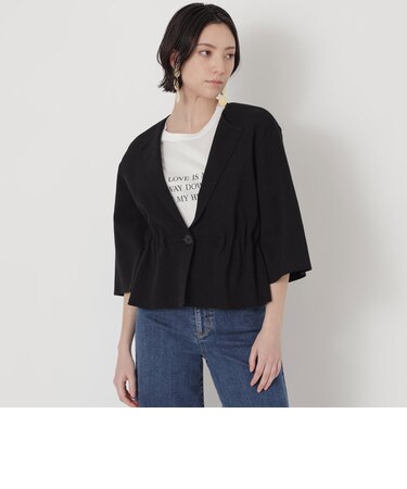 コットンミックスストレッチ　ニットジャケット