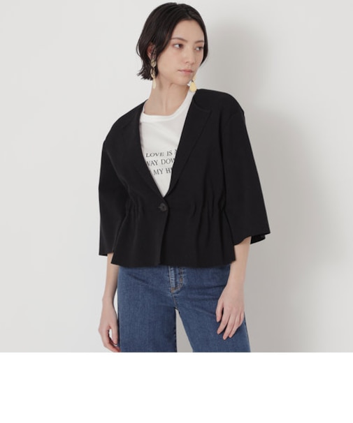 コットンミックスストレッチ　ニットジャケット