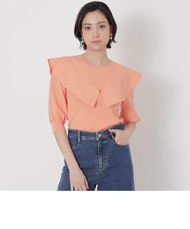 フリルデザイン　ニットプルオーバー