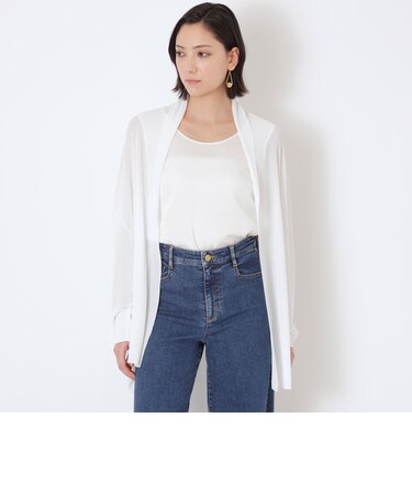 レーヨンナイロンストレッチ　デザインニットカーディガン