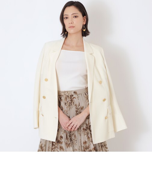 ペーパーブレンドクロス ダブルブレストジャケット
