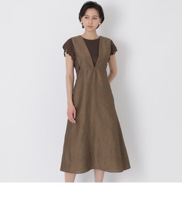 リネンブレンドクロス　ジャンパースカート