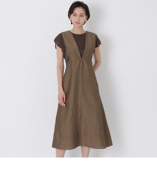 リネンブレンドクロス　ジャンパースカート