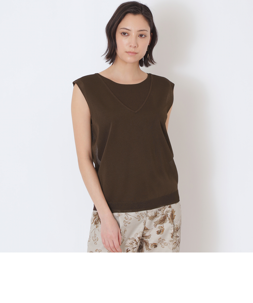 EPOCA★新品★23SS レーヨンナイロンストレッチ　レイヤードニット レーヨンナイロンストレッチ レイヤードニット｜エポカの通販｜&mall