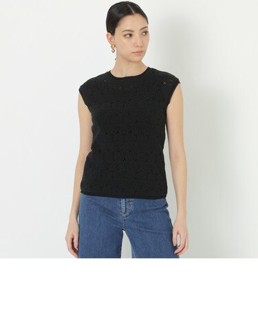 ストレッチレース　ニットプルオーバー