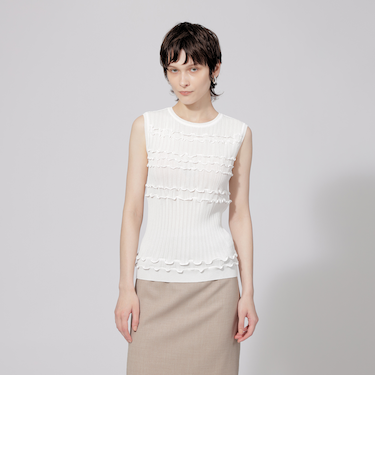 レーヨンナイロンストレッチ　ノースリーブニット