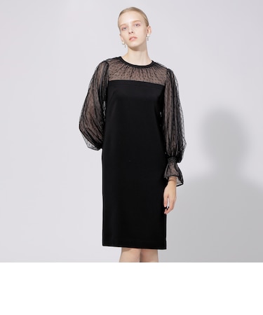 ドットチュールコンビドレス