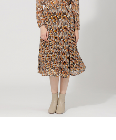 ジオメトリックプリント フレアスカート