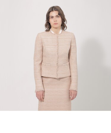 ファンシーツィード ノーカラージャケット