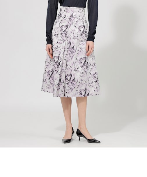 トーナルジャカード　タックスカート