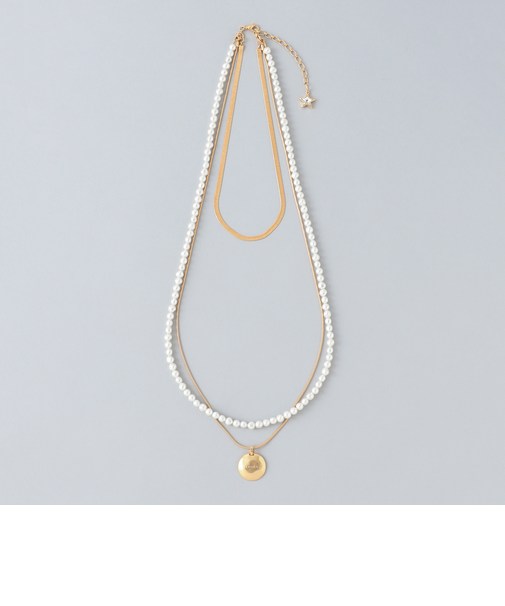 3連クリスタルコンビネックレス