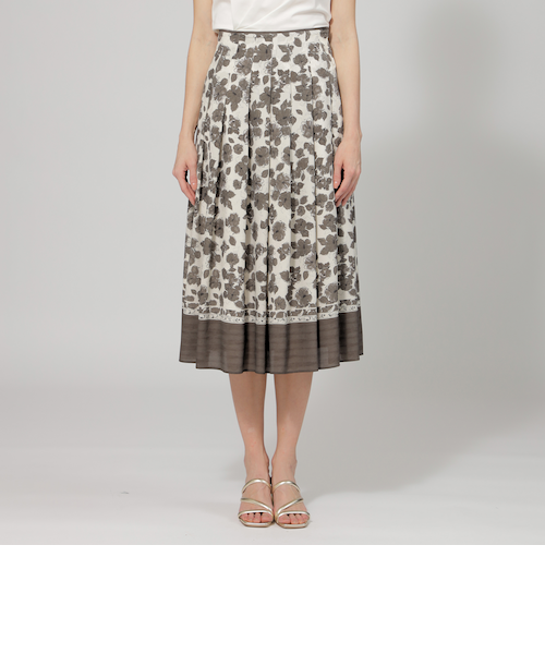 フラワーパネルプリント フレアスカート｜エポカの通販｜&mall