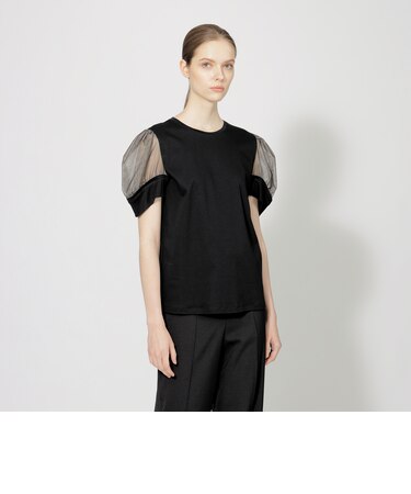 チュールコンビジャージー デザインカットソー