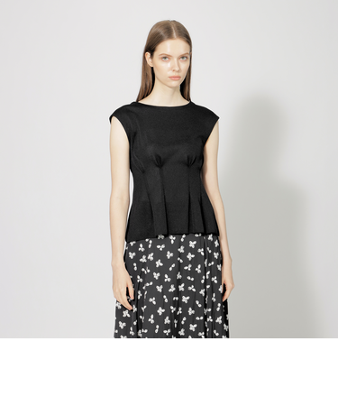 レーヨンストレッチ ペプラムニット