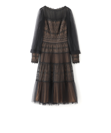 【TADASHI SHOJI】チュールロングスリーブドレス《WEB＆EPOCA THE SHOP店舗限定》