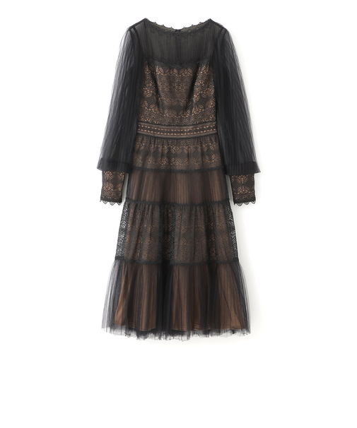 【TADASHI SHOJI】チュールロングスリーブドレス《WEB＆EPOCA THE SHOP店舗限定》