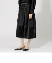 【EPOCA STORIA】 サテンコンビオーガンジー コクーンスカート 《WEB&EPOCA THE SHOP店舗限定》