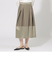 【EPOCA STORIA】 サテンコンビオーガンジー コクーンスカート 《WEB＆EPOCA THE SHOP店舗限定》