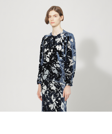 【EPOCA DI BASE】 フラワーオパールプリント パフスリーブブラウス 《WEB&一部店舗限定》