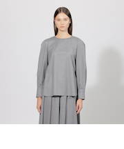 ウールフラノ クルーネックブラウス