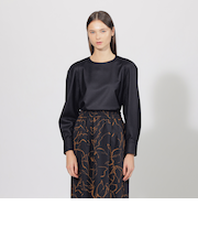 ウールフラノ クルーネックブラウス