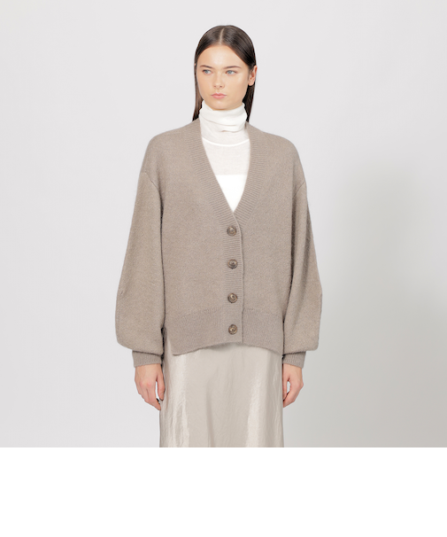 【EPOCA STORIA】 モヘヤミックスラメニット Vネックカーディガン 《WEB＆EPOCA THE SHOP店舗限定》