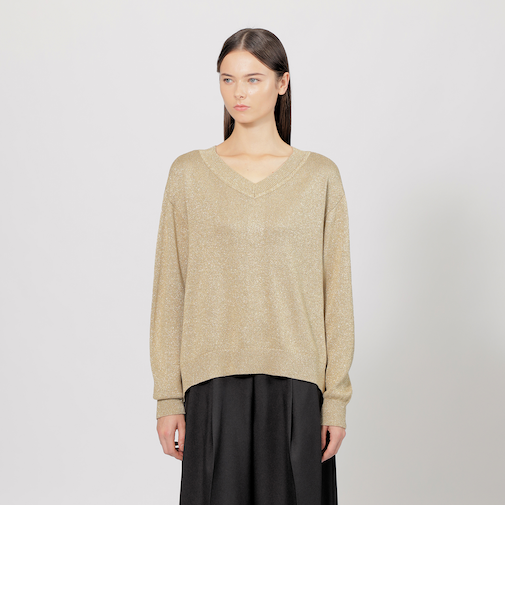 【EPOCA STORIA】 シャイニーラメニット Vネックプルオーバー  《WEB＆EPOCA THE SHOP店舗限定》