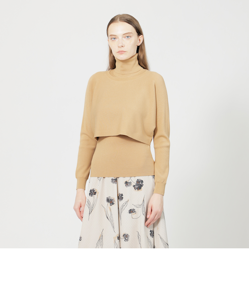 キュプラストレッチ スタンドカラーニットプルオーバー｜エポカの通販