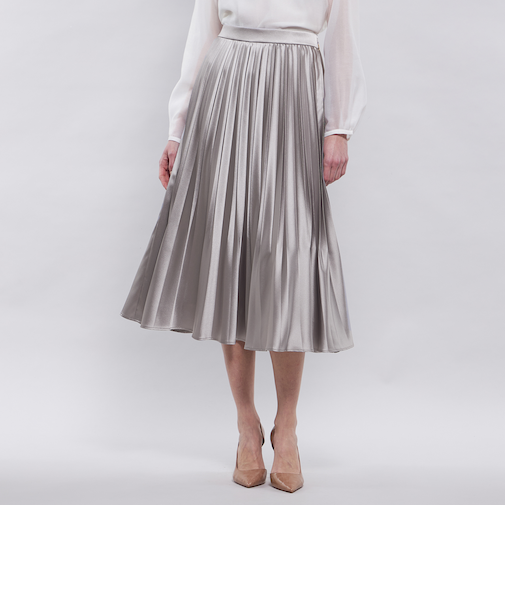 レザーライクエンボス プリーツスカート