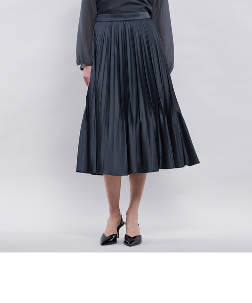 レザーライクエンボス プリーツスカート